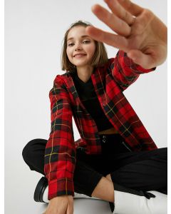 Chemise à capuche en flanelle à carreaux à manches longues RED-CHECK 40
