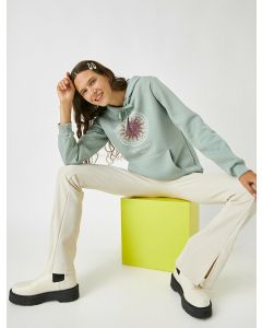 Sweat à capuche imprimé poche kangourou MINT S