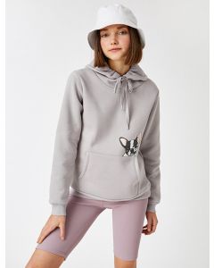 Sweat à capuche imprimé avec poche