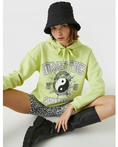 Sweat à capuche imprimé coton