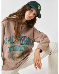 Sweat à capuche oversize imprimé universitaire