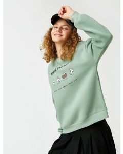 Sweat-shirt à col rond imprimé