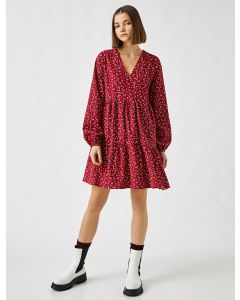 Robe en coton à volants et à manches ballon