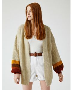 Cardigan à blocs de couleurs