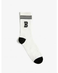 Hommes b lettre imprimé chaussette coton