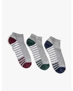 Ensemble de chaussettes rayées pour hommes GREY T