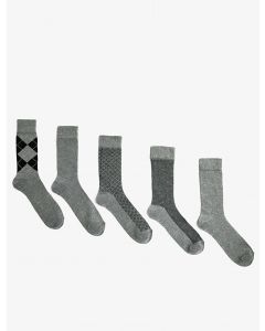 Ensembles de 5 paires de chaussettes à motifs pour hommes ANTRACIT T