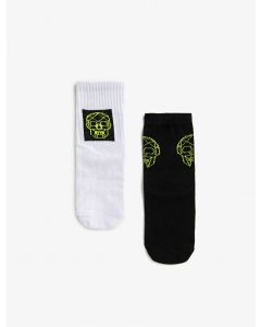 Lot de 2 chaussettes à motifs en coton