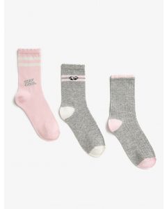 Lot de 3 paires de chaussettes à slogan imprimé en multicolore