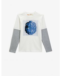 T-shirt imprimé avengers à manches longues et col rond en coton WHITE 4-5