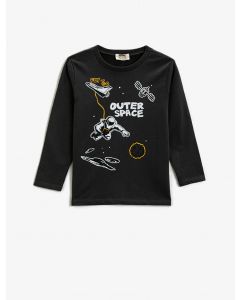 T-shirt imprimé à manches longues et col rond garçons