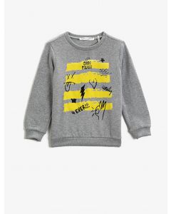 Sweat-shirt à col rond imprimé