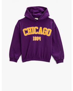 Sweat à capuche imprimé coton manches longues