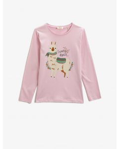 T-shirt à manches longues imprimé en coton