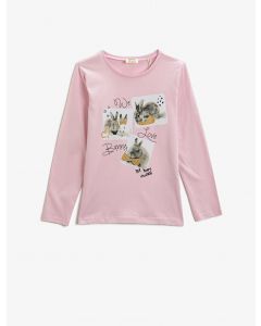 T-shirt à manches longues imprimé en coton