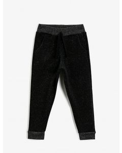 Pantalon de jogging pailleté avec cordon de serrage et poche