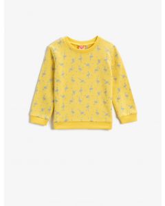 Sweats imprimés coton col ras du cou manches longues YELLOW 912