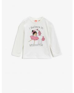 T-shirt en coton imprimé col rond WHITE 3-6