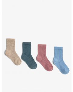 Lot de 4 chaussettes socket coton basique GREEN 124