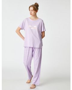  ENSEMBLES DE PYJAMA EN MAILLE MOR DESENLI XL