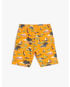  SHORTS TURUNCU DESENLI 910