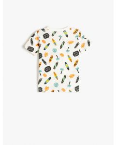  T-SHIRT MC ECRU DESIGN 6-9