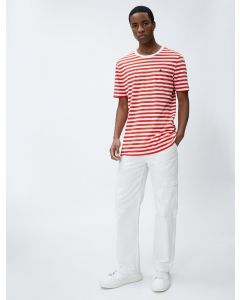  T-SHIRT MC RED STRIPE XXL