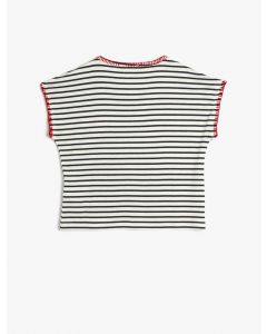  T-SHIRT MC EKRU ÇIZGILI 4-5