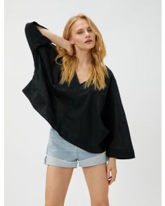  BLOUSE ML BLACK 36