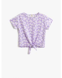 T-SHIRT MC LILA DESENLI 4-5