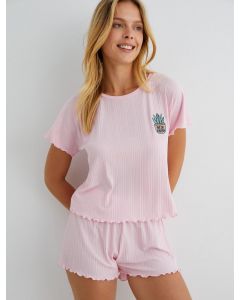  ENSEMBLES DE PYJAMA EN MAILLE ROSE XL