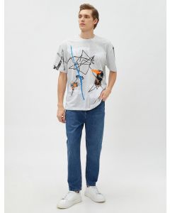  T-SHIRT MC GREY DESIGN XL