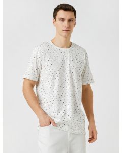 T-SHIRT MC BEYAZ DESENLI XXL