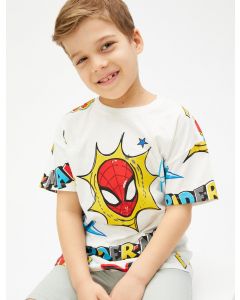 T-SHIRT MC BEYAZ DESENLI 7-8