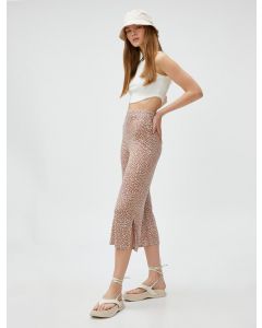  PANTALON KAHVERENGI DESENLI XS